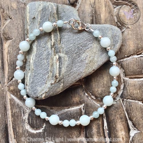 Amazonite & Silver Bead Bracelet
